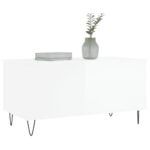 Table basse Blanc brillant 90x44,5x45 cm Bois d'ingénierie – Image 2