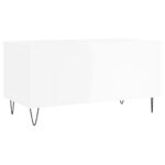 Table basse Blanc brillant 90x44,5x45 cm Bois d'ingénierie – Image 6