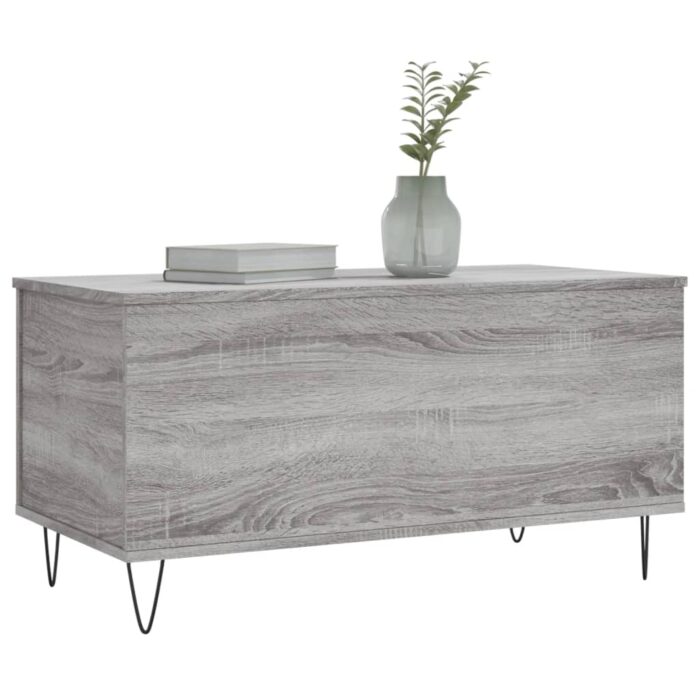 Table basse Sonoma gris 90x44,5x45 cm Bois d'ingénierie – Image 2