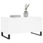 Table basse Blanc 90x44,5x45 cm Bois d'ingénierie – Image 2