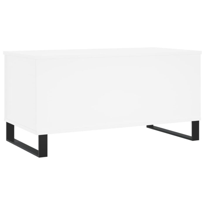 Table basse Blanc 90x44,5x45 cm Bois d'ingénierie – Image 3