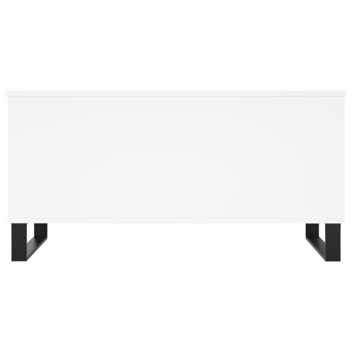 Table basse Blanc 90x44,5x45 cm Bois d'ingénierie – Image 4