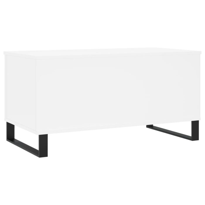 Table basse Blanc 90x44,5x45 cm Bois d'ingénierie – Image 6