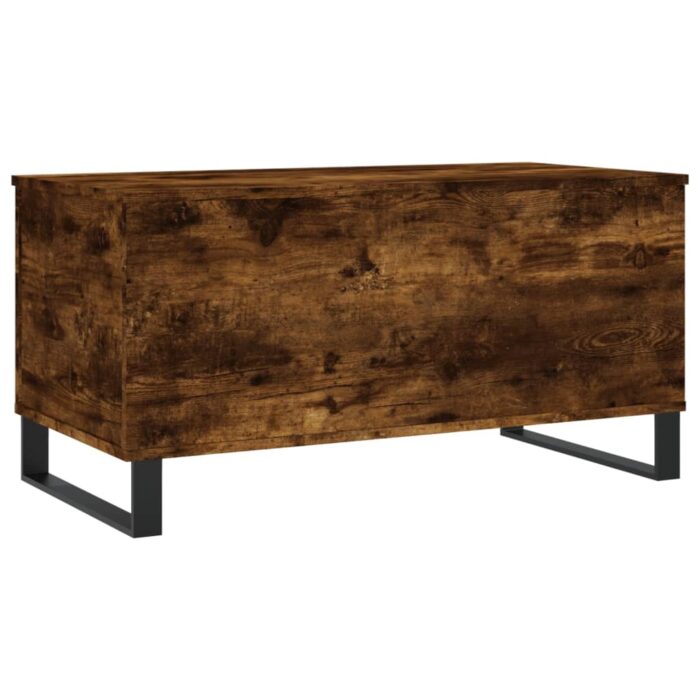 Table basse Chêne fumé 90x44,5x45 cm Bois d'ingénierie – Image 6