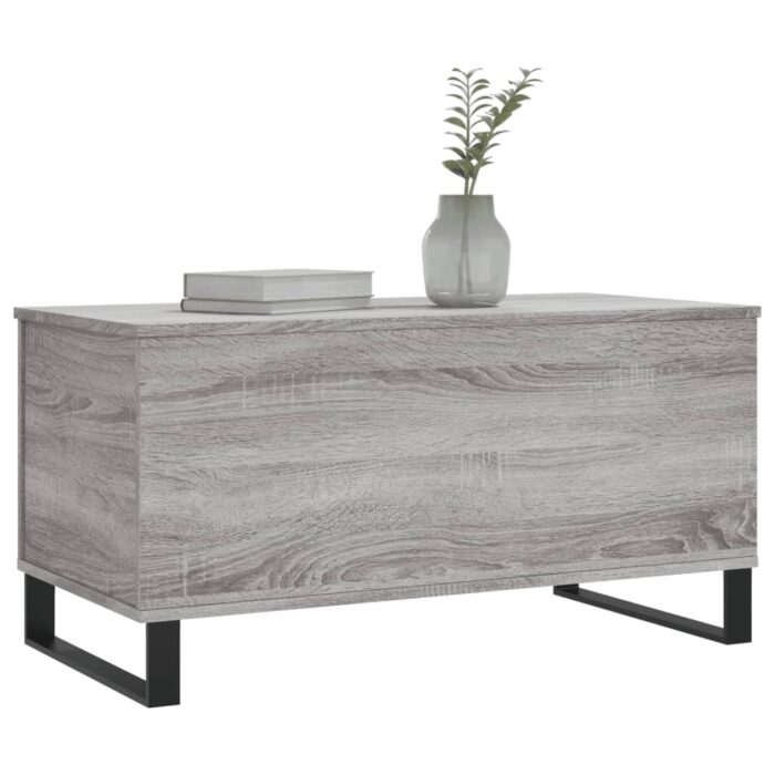 Table basse Sonoma gris 90x44,5x45 cm Bois d'ingénierie – Image 2