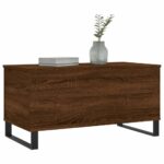 Table basse Chêne marron 90x44,5x45 cm Bois d'ingénierie – Image 2