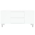 Table basse blanc 102x44,5x50 cm bois d'ingénierie – Image 3