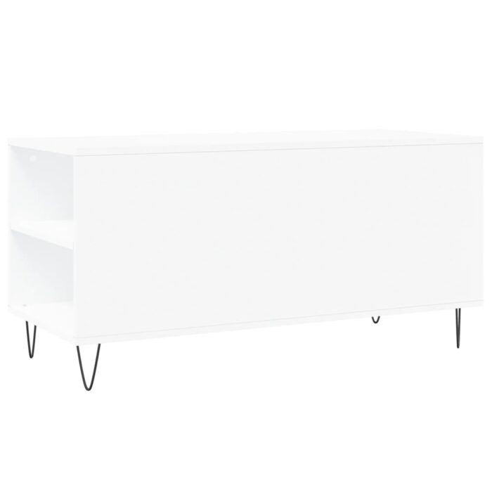 Table basse blanc 102x44,5x50 cm bois d'ingénierie – Image 6