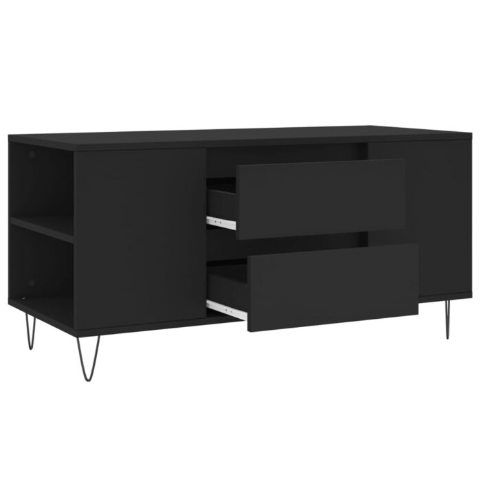 Table basse noir 102x44,5x50 cm bois d'ingénierie – Image 4