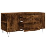 Table basse chêne fumé 102x44,5x50 cm bois d'ingénierie – Image 4