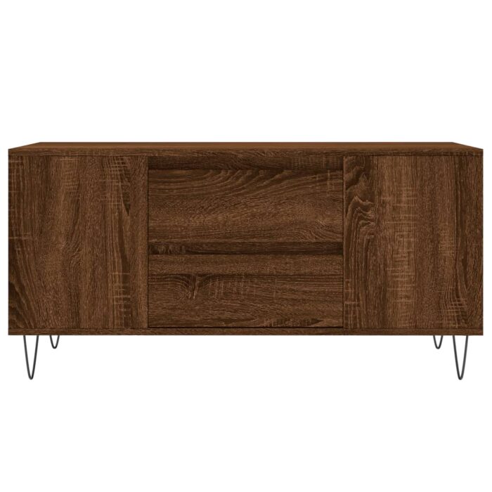 Table basse chêne marron 102x44,5x50 cm bois d'ingénierie – Image 3