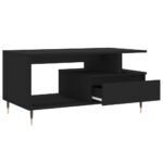 Table basse Noir 90x49x45 cm Bois d'ingénierie – Image 3