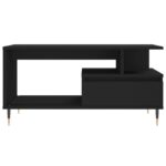 Table basse Noir 90x49x45 cm Bois d'ingénierie – Image 4