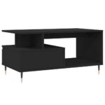 Table basse Noir 90x49x45 cm Bois d'ingénierie – Image 6