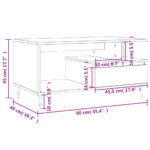 Table basse Noir 90x49x45 cm Bois d'ingénierie – Image 9