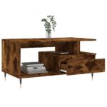 Table basse Chêne fumé 90x49x45 cm Bois d'ingénierie – Image 2