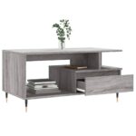 Table basse Sonoma gris 90x49x45 cm Bois d'ingénierie – Image 2