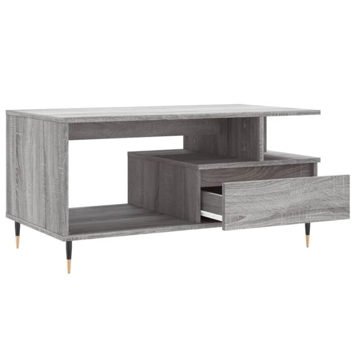 Table basse Sonoma gris 90x49x45 cm Bois d'ingénierie – Image 4