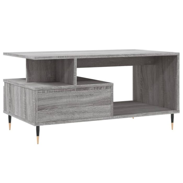 Table basse Sonoma gris 90x49x45 cm Bois d'ingénierie – Image 6