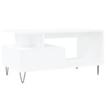 Table basse Blanc 90x49x45 cm Bois d'ingénierie – Image 6