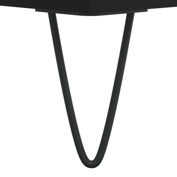 Table basse Noir 90x49x45 cm Bois d'ingénierie – Image 7