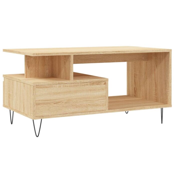 Table basse Chêne sonoma 90x49x45 cm Bois d'ingénierie – Image 6