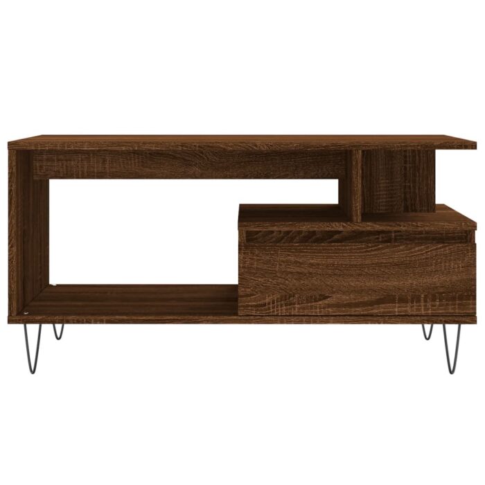Table basse Chêne marron 90x49x45 cm Bois d'ingénierie – Image 3