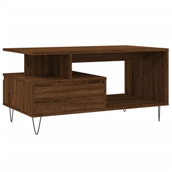Table basse Chêne marron 90x49x45 cm Bois d'ingénierie – Image 6