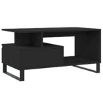 Table basse Noir 90x49x45 cm Bois d'ingénierie – Image 6