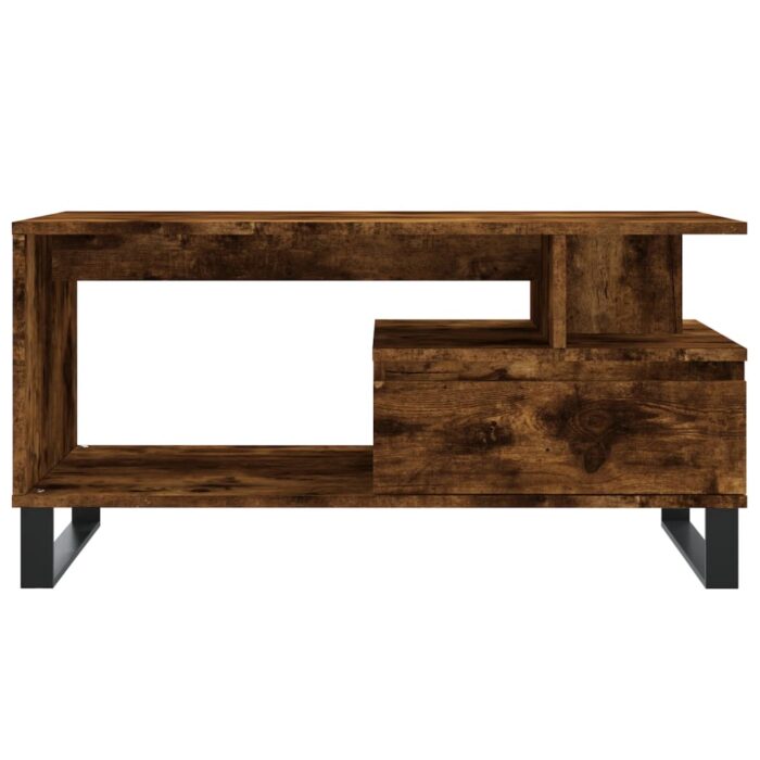 Table basse Chêne fumé 90x49x45 cm Bois d'ingénierie – Image 3