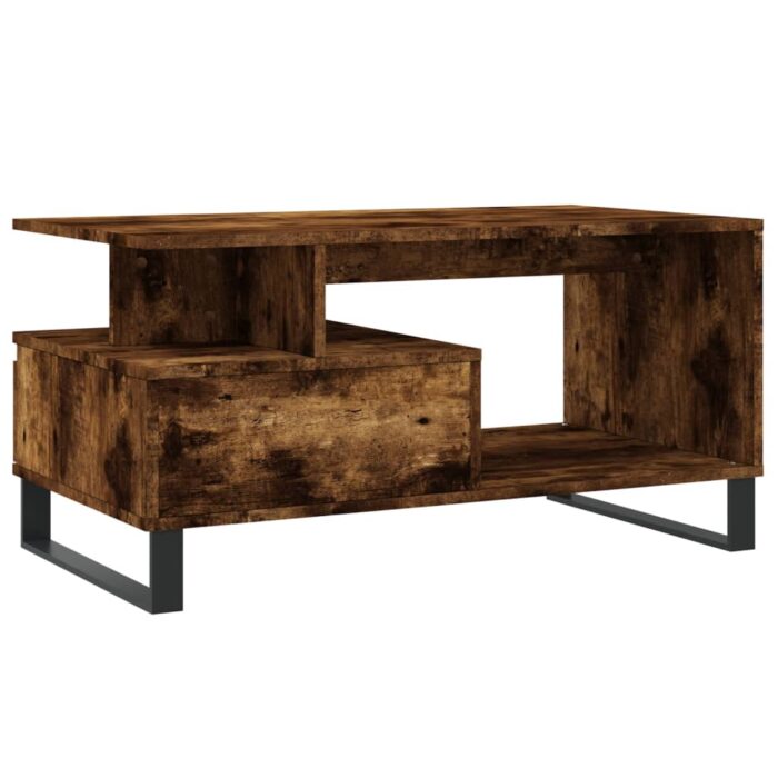 Table basse Chêne fumé 90x49x45 cm Bois d'ingénierie – Image 6