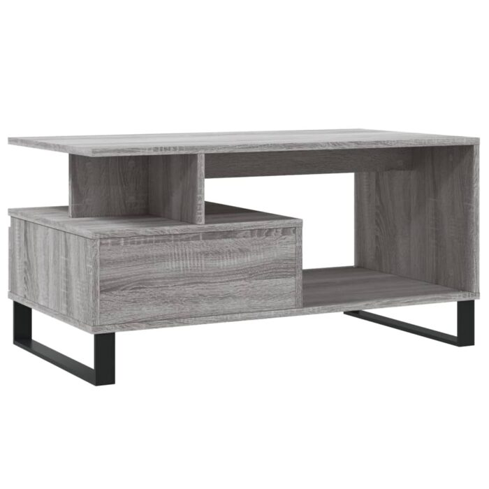 Table basse Sonoma gris 90x49x45 cm Bois d'ingénierie – Image 6