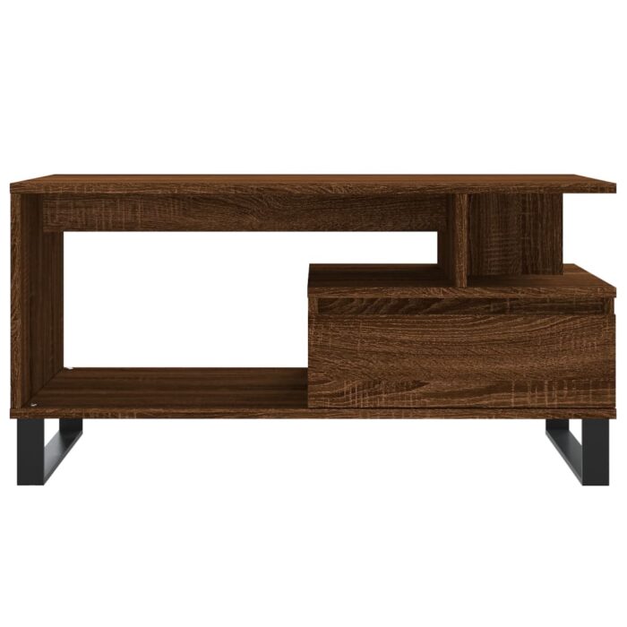 Table basse Chêne marron 90x49x45 cm Bois d'ingénierie – Image 3