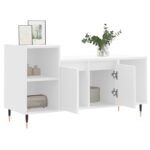 Meuble TV Blanc 100x35x55 cm Bois d'ingénierie – Image 2