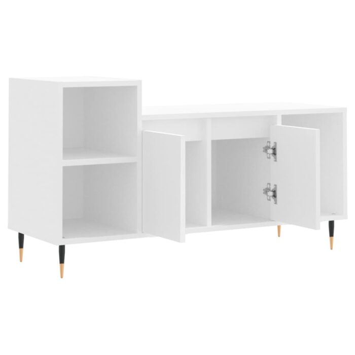 Meuble TV Blanc 100x35x55 cm Bois d'ingénierie – Image 4