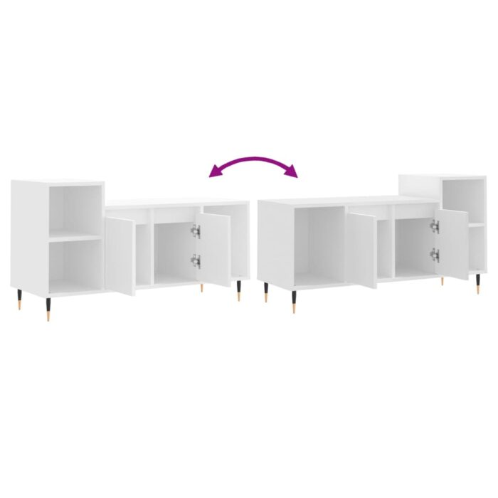 Meuble TV Blanc 100x35x55 cm Bois d'ingénierie – Image 7