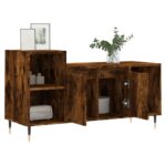 Meuble TV Chêne fumé 100x35x55 cm Bois d'ingénierie – Image 2