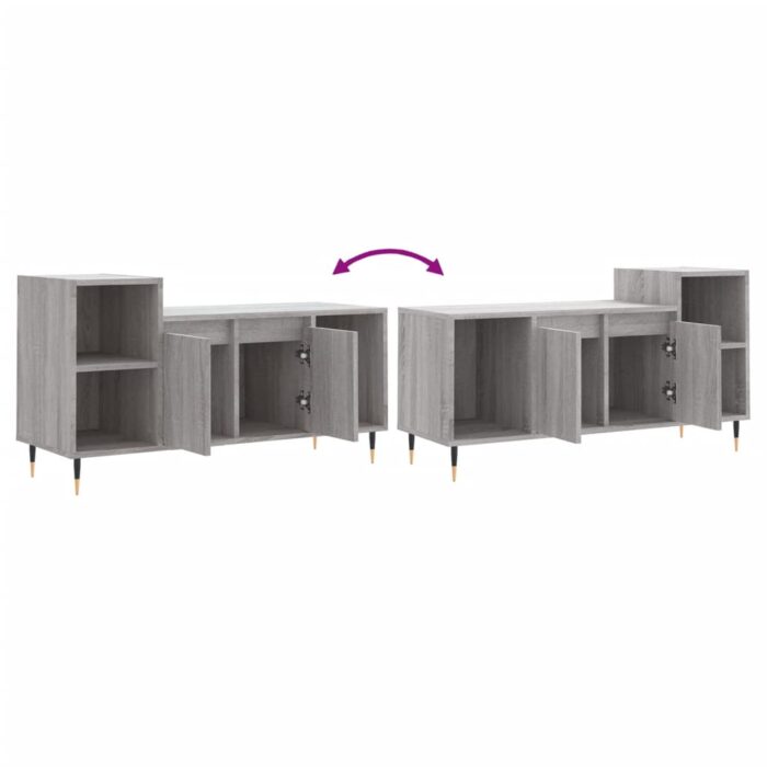 Meuble TV Sonoma gris 100x35x55 cm Bois d'ingénierie – Image 7