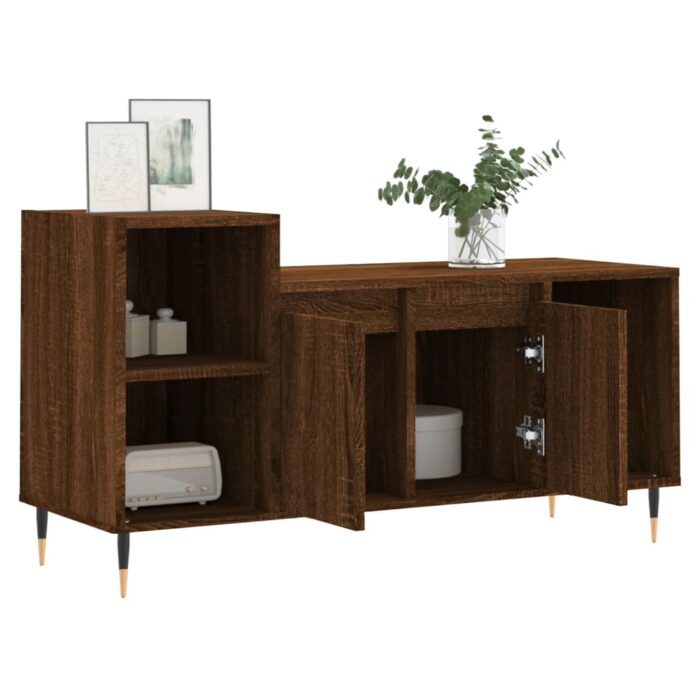 Meuble TV Chêne marron 100x35x55 cm Bois d'ingénierie – Image 2