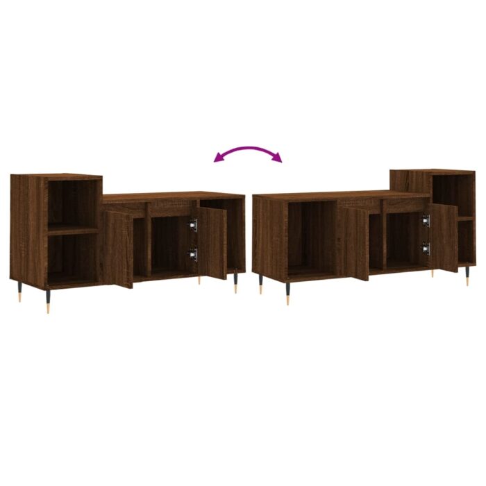 Meuble TV Chêne marron 100x35x55 cm Bois d'ingénierie – Image 7