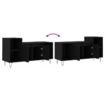 Meuble TV Noir 100x35x55 cm Bois d'ingénierie – Image 7