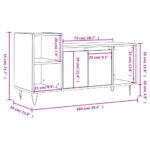 Meuble TV Blanc brillant 100x35x55 cm Bois d'ingénierie – Image 10