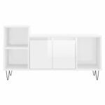 Meuble TV Blanc brillant 100x35x55 cm Bois d'ingénierie – Image 3