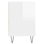 Meuble TV Blanc brillant 100x35x55 cm Bois d'ingénierie – Image 5