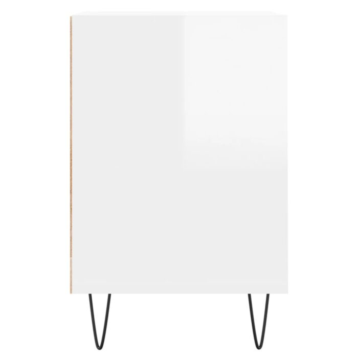 Meuble TV Blanc brillant 100x35x55 cm Bois d'ingénierie – Image 5