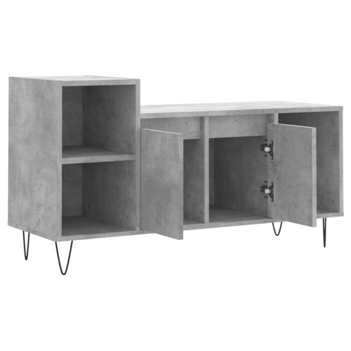 Meuble TV Gris béton 100x35x55 cm Bois d'ingénierie – Image 4