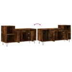 Meuble TV Chêne fumé 100x35x55 cm Bois d'ingénierie – Image 7