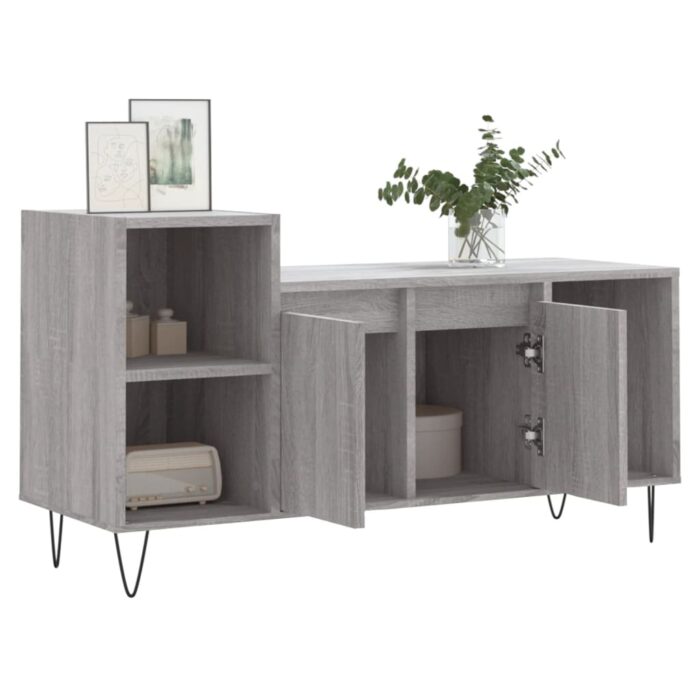 Meuble TV Sonoma gris 100x35x55 cm Bois d'ingénierie – Image 2