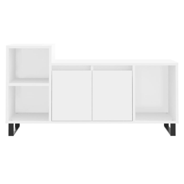 Meuble TV Blanc 100x35x55 cm Bois d'ingénierie – Image 3