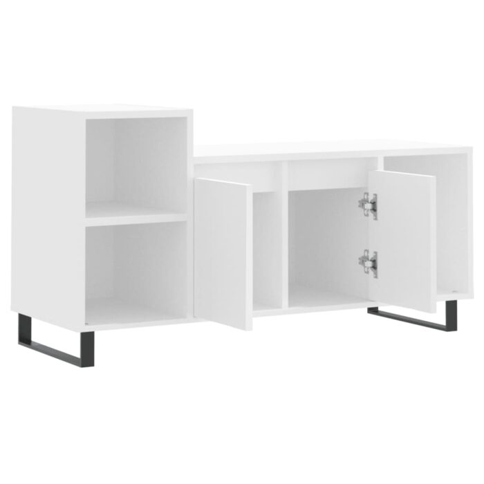 Meuble TV Blanc 100x35x55 cm Bois d'ingénierie – Image 4